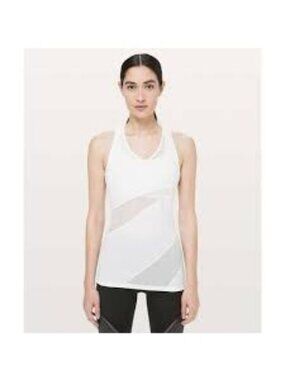 Lululemon Women's Lululemon Mesh In Motion Racerback Athletic Top off white size